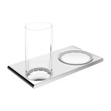 Keuco Edition 400 Double Holder with Crystal Glass Tumbler and Soap Dish