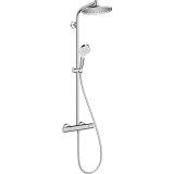 Hansgrohe Crometta S Showerpipe 240 1jet with Thermostatic Shower Mixer - Round