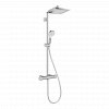 Hansgrohe Crometta E Showerpipe 240 1jet with thermostatic shower mixer - Square