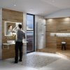 HIB Vanquish Recessed LED Demisting Aluminium Cabinet With Integrated Charging Sockets