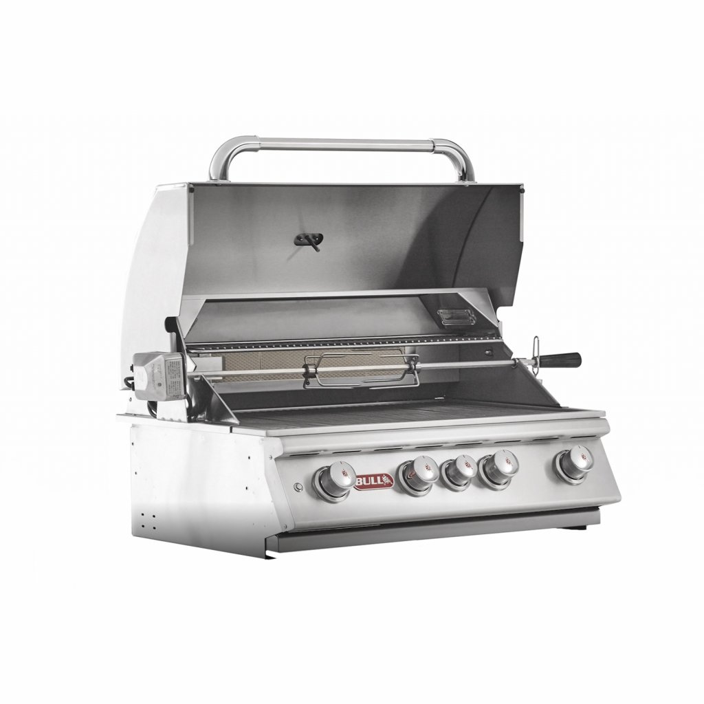 Bull Angus Built-in 4 Burner Gas BBQ Grill - Stainless Steel