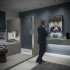 HIB Vapor LED Demisiting Aluminium Mirrored Cabinet With Integrated Charging Socket