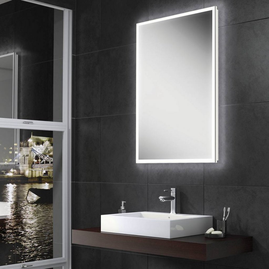 HIB Globe LED Illuminated Ambient Mirror With Heated Pads