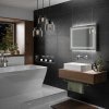 HIB Outline Landscape LED Illuminated Ambient Mirror With Heated Pads & Mirrored Sides - 80 x 60 x 3cm