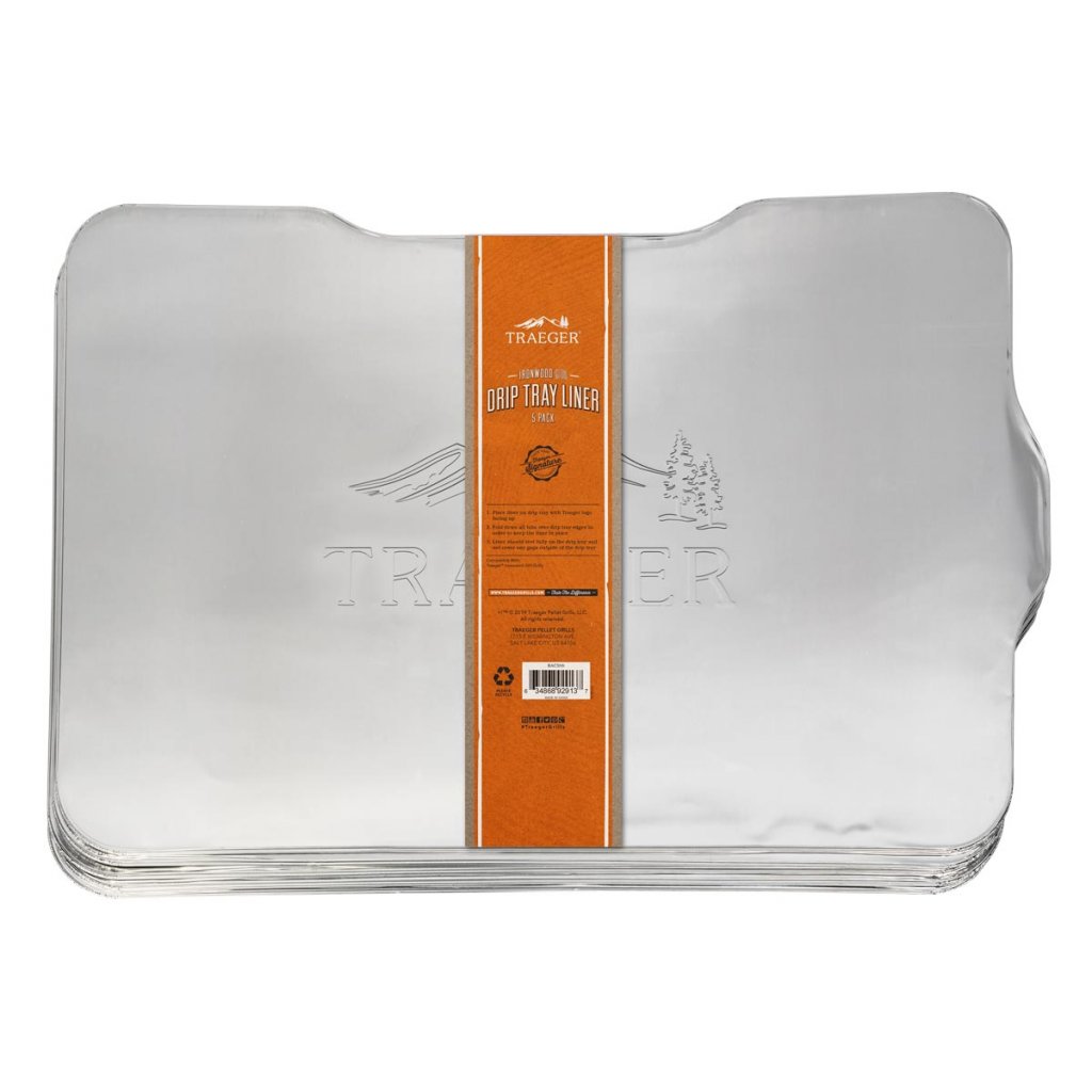 Traeger Cooking Accessories - Ironwood 885 Drip Tray Liner - 5 Pack