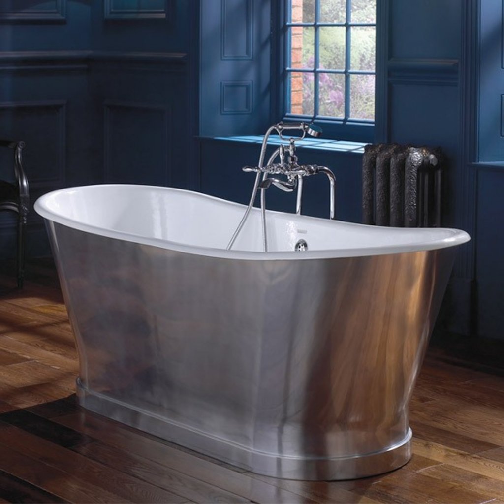 Imperial Radison Cast Iron Free Standing Bath Polished Aluminium Skirt