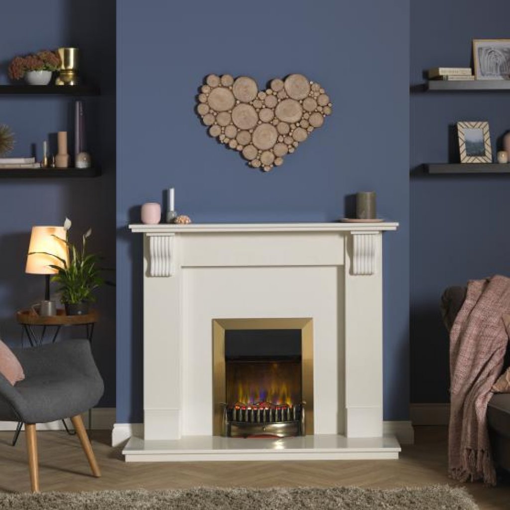 Clearance - Dimplex Braemar Antique Brass Optiflame 3D Electric Inset Fire