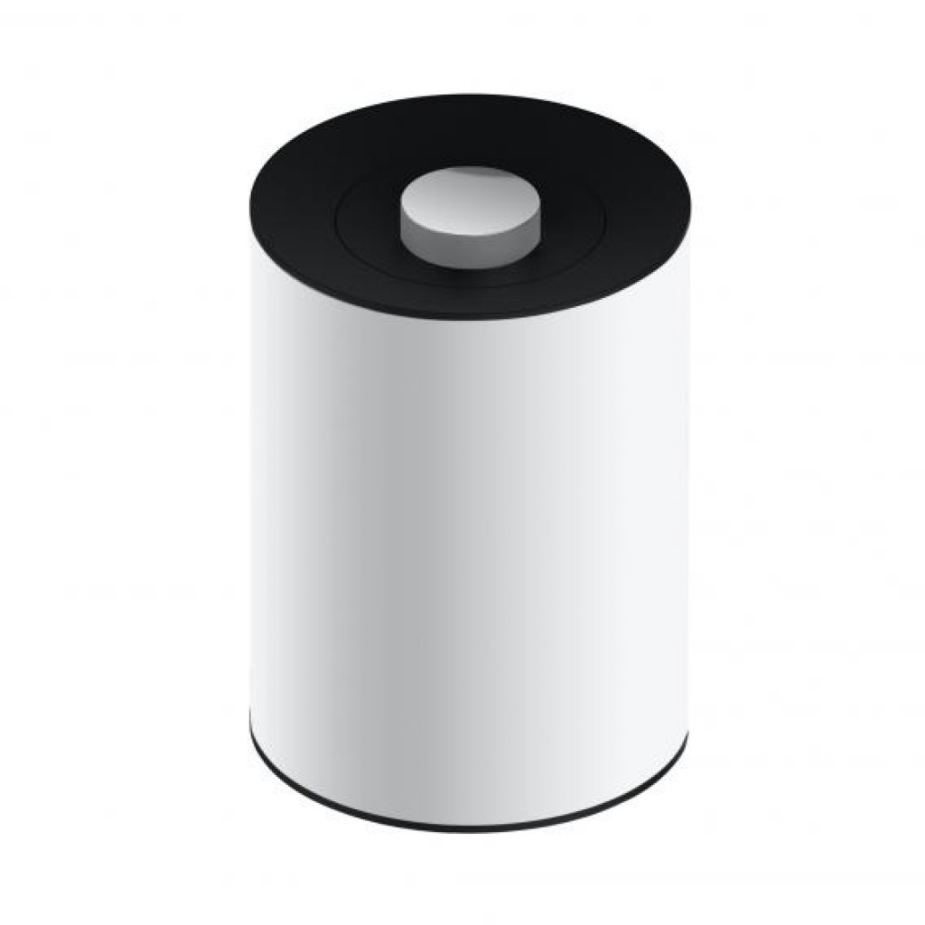 Clearance - Keuco Plan Waste Bin in White Lacquer & Dark Grey Finish