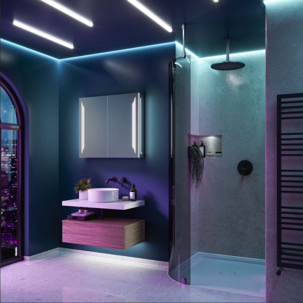 HIB Dimension Illuminated Mirrored Cabinet