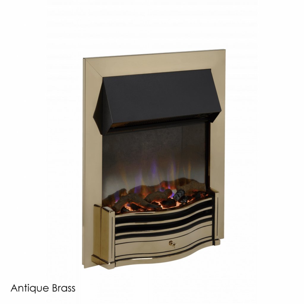 Clearance - Dimplex Dumfries Optiflame 3D Inset Electric Fire - Antique Brass