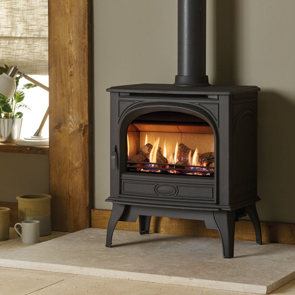 Dovre 425 Matt Black Cast Iron Gas Stove