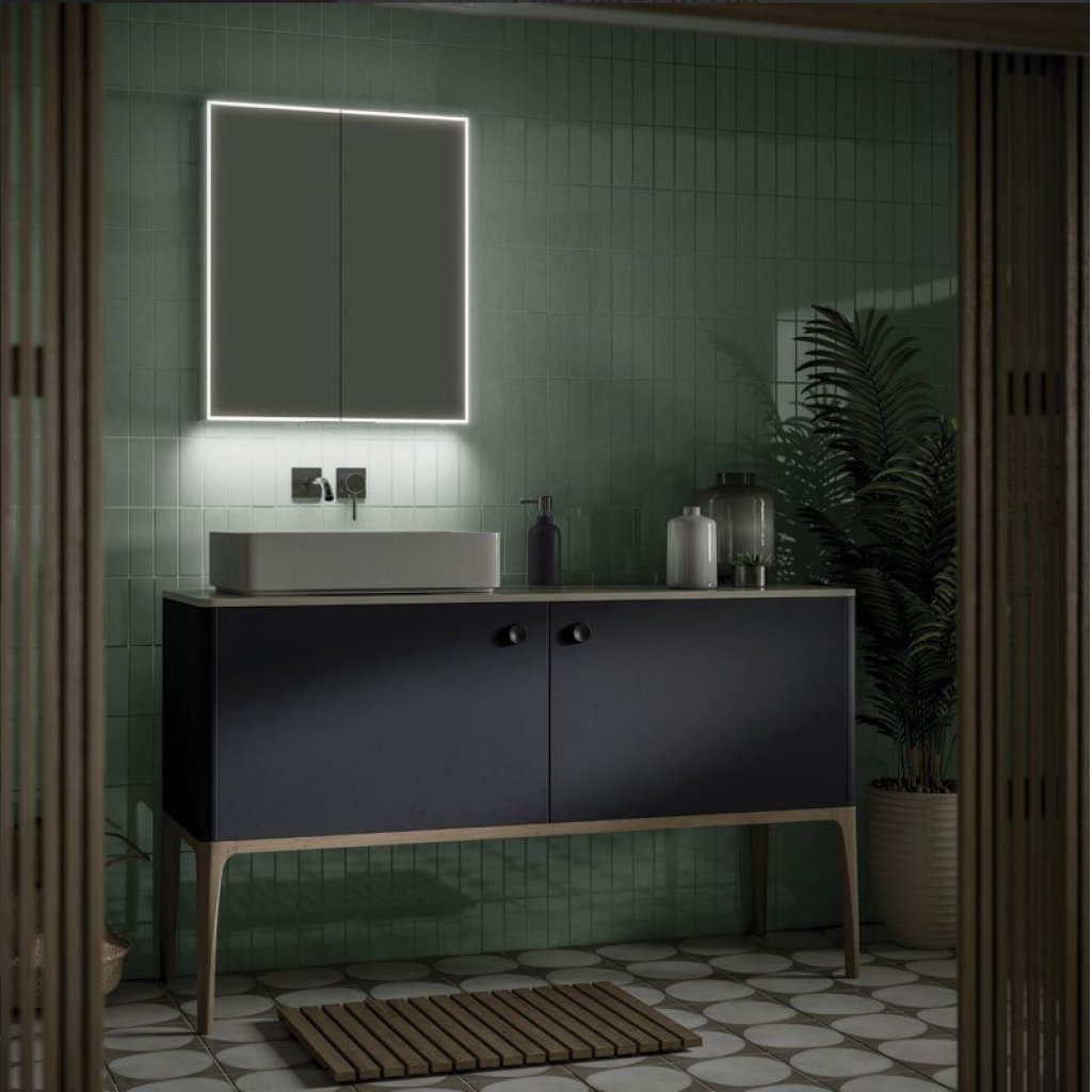 HIB Exos Illuminated Mirrored Cabinet