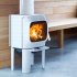 Jotul F105 R Wood Burning Stove with Long Legs - White Enamel
