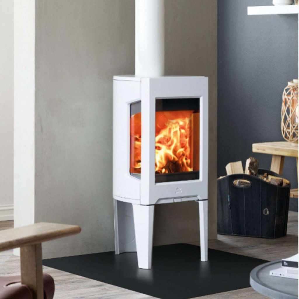 Jotul F163 Wood Burning Stove in White Enamel