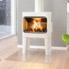 Jotul F305 R Wood Burning Stove with Long Legs - White Enamel