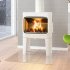 Jotul F305 R Wood Burning Stove with Long Legs - White Enamel