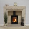 Rais Q-Tee 57cm Wood Burning Stove With Black Glass Door