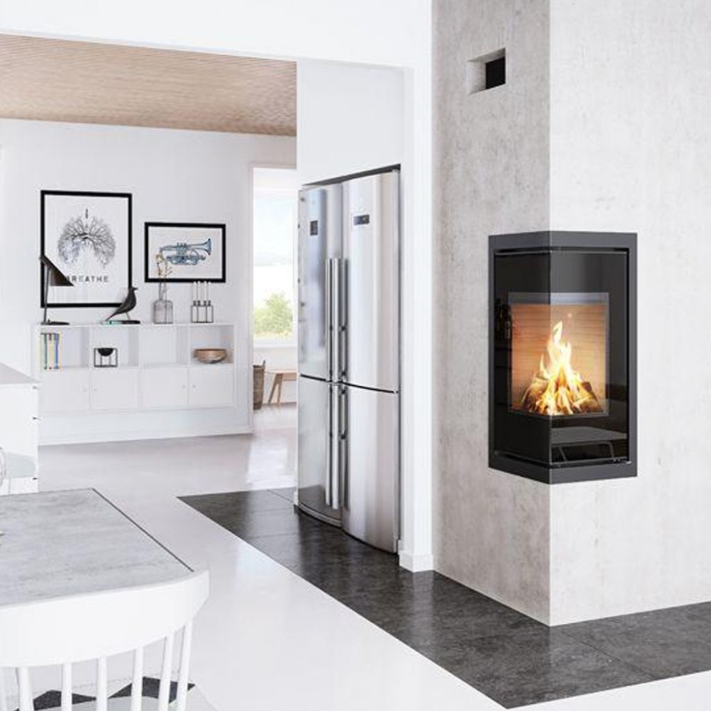 Rais Q-Be Corner Wood Burning Fire