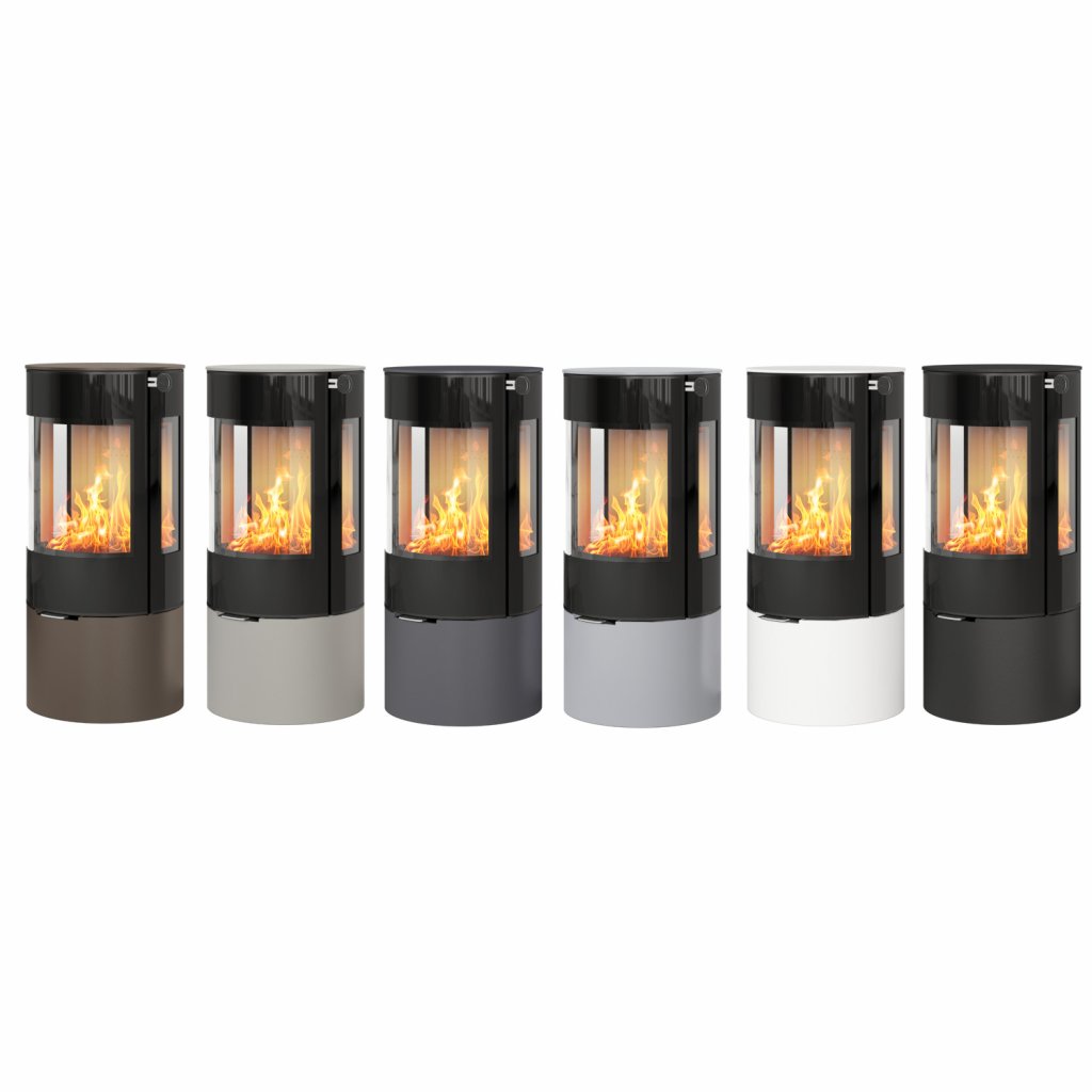 Rais Viva L 100 Classic Wood Burning Stove - Full Glass Door With Glass Sides 