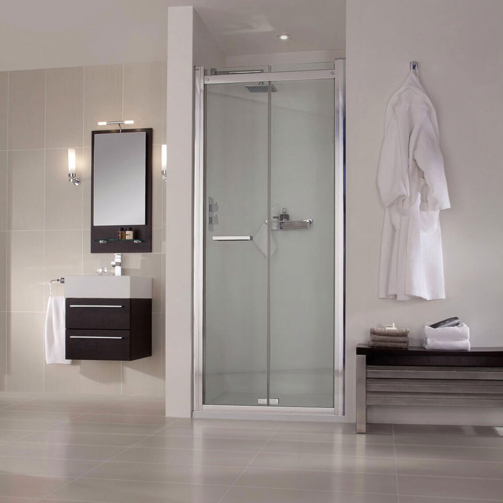 Aqata Spectra SP480 Bi-Fold Shower Door With Eco-Glass  - Lifetime Guarantee 