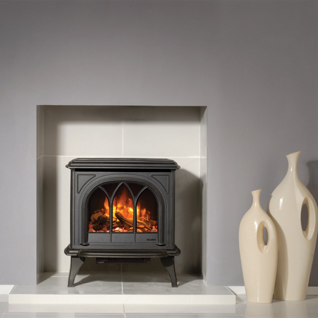 Gazco Huntingdon 30 Electric Stove - Tracery Door - Matt Black
