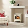 Gazco Huntingdon 40 Electric Stove - Matt Ivory With Tracery Door