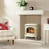 Gazco Huntingdon 40 Electric Stove - Matt Ivory With Tracery Door