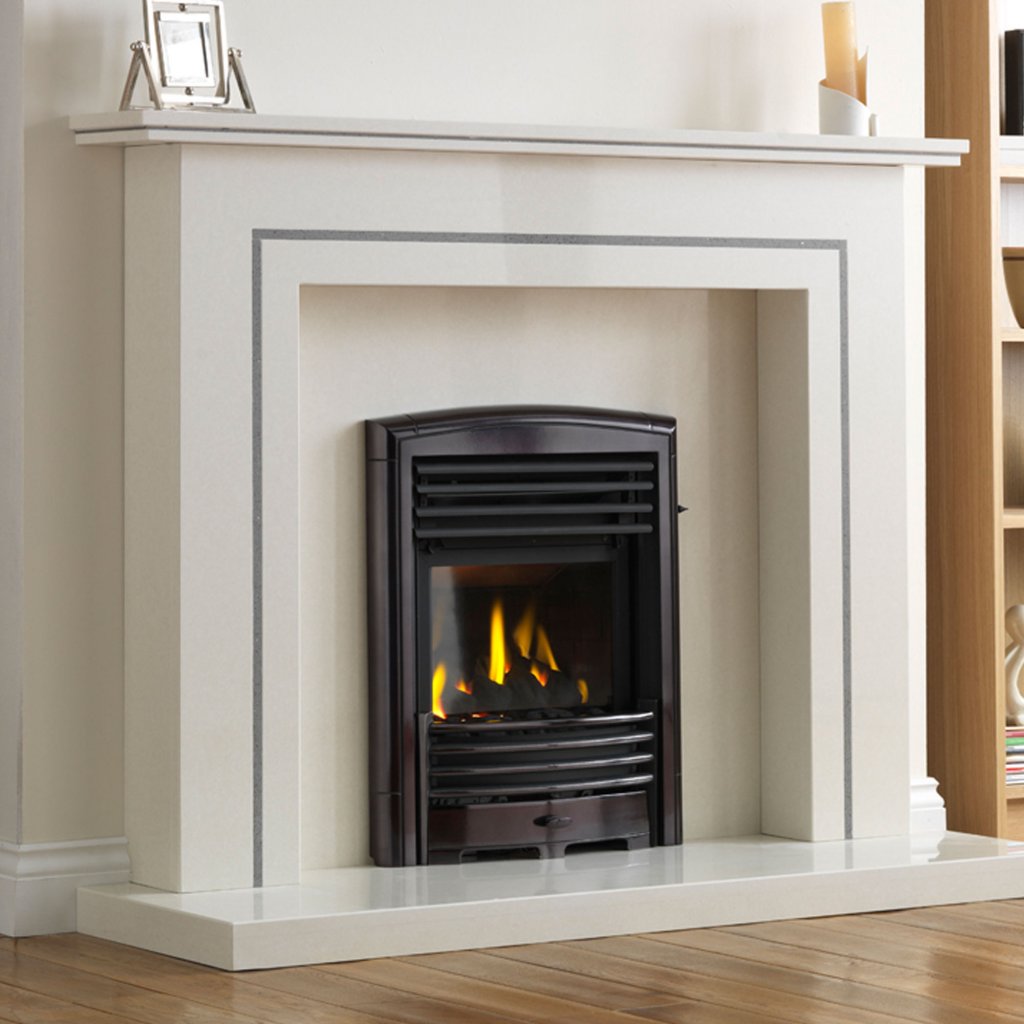 Valor Petrus Full Depth Homeflame Black Chrome Gas Fire - Natural Gas