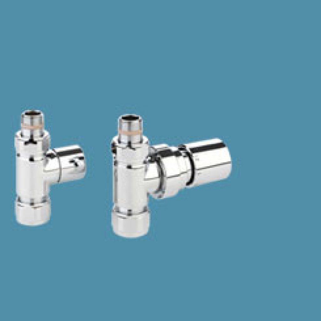 Bisque Towel Rail Valves - Straight Thermostatic Valve Set E