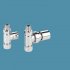 Bisque Towel Rail Valves - Straight Thermostatic Valve Set E