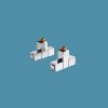Bisque Radiator Valves - Angled Manual Valve Set W
