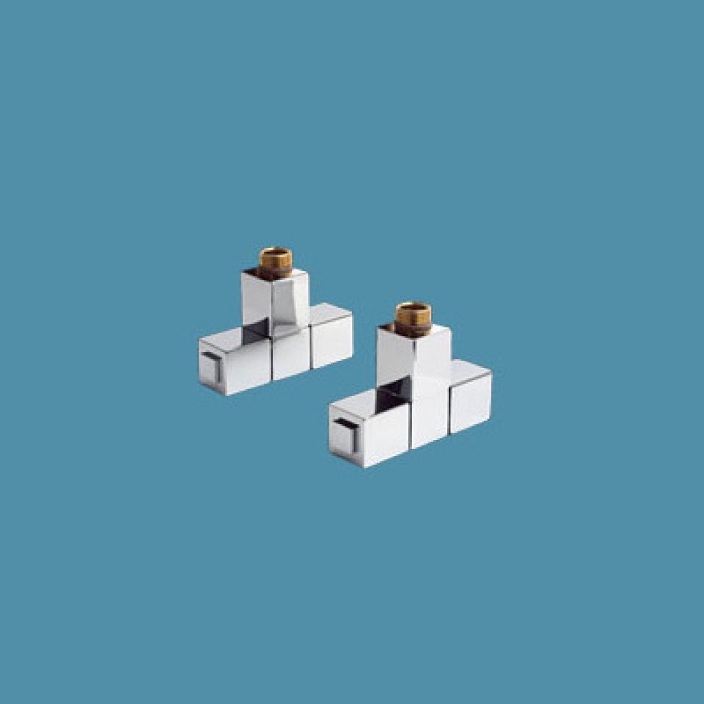 Bisque Radiator Valves - Angled Manual Valve Set W
