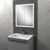 HIB Vanquish Recessed LED Demisting Aluminium Cabinet With Integrated Charging Sockets