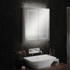 HIB Edge LED Demisiting Aluminium Mirrored Cabinet With Integrated Charging Sockets