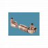 Bisque Towel Rail Valves - Double Angled Thermostatic Valve Set M