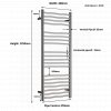 JIS - Ashdown Heated Towel Rail - Satin stainless steel 