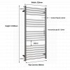 JIS - Ashdown Heated Towel Rail - Polished stainless steel
