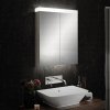 HIB Apex LED Aluminium Cabinet With Mirrored Sides, Integrated Charging Sockets
