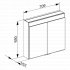 Keuco Edition 400 Wall Hung Mirror Cabinet - 710 x 650mm