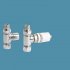 Bisque Towel Rail Valves - Straight Thermostatic Valve Set E