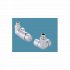 Bisque Towel Rail Valves - Double Angled Thermostatic Valve Set L