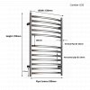 JIS - Camber Heated Towel Rail - Satin stainless steel