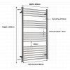 JIS - Ashdown Heated Towel Rail - Polished stainless steel